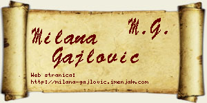 Milana Gajlović vizit kartica